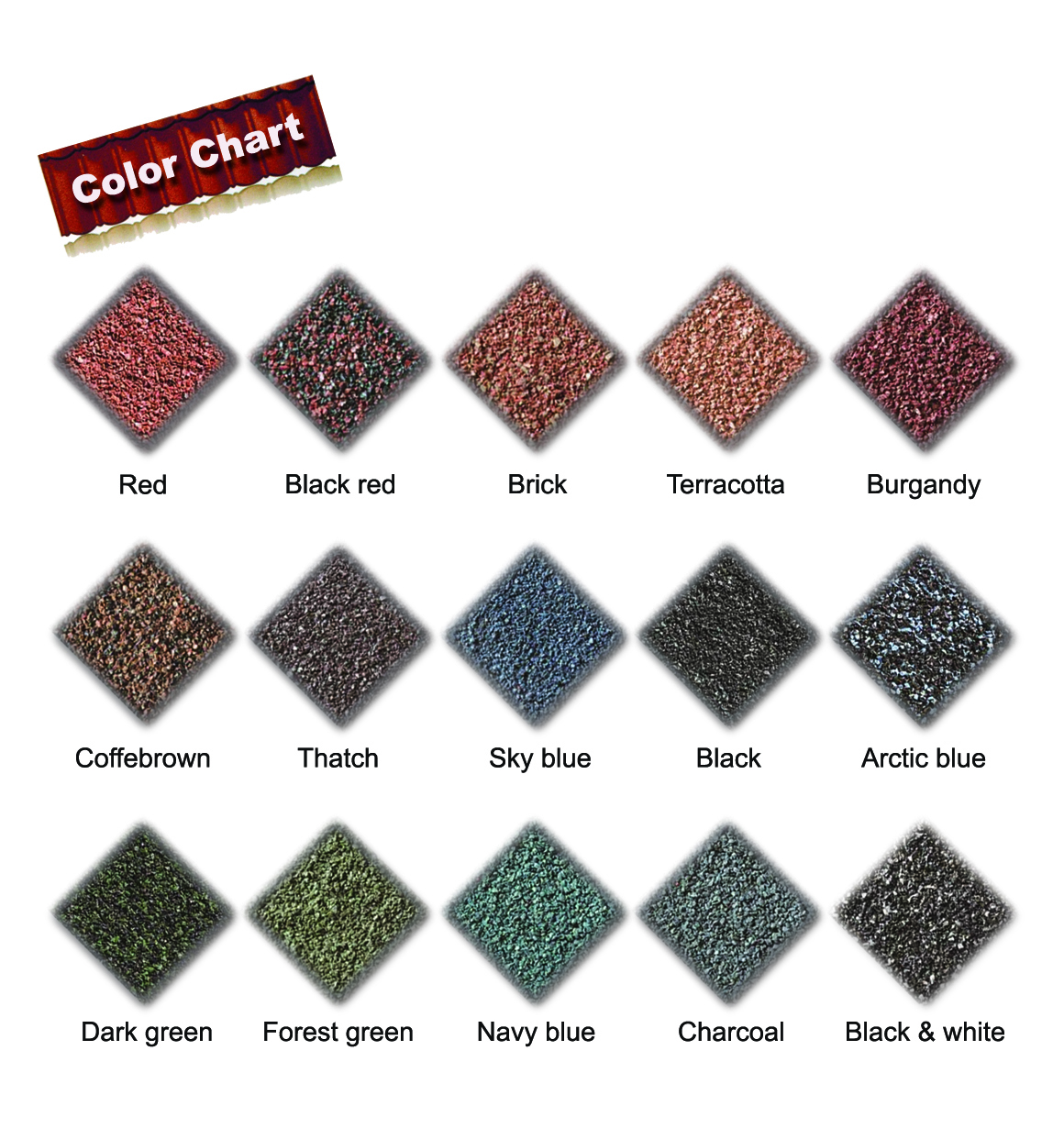 Color Chart of bond roof styles